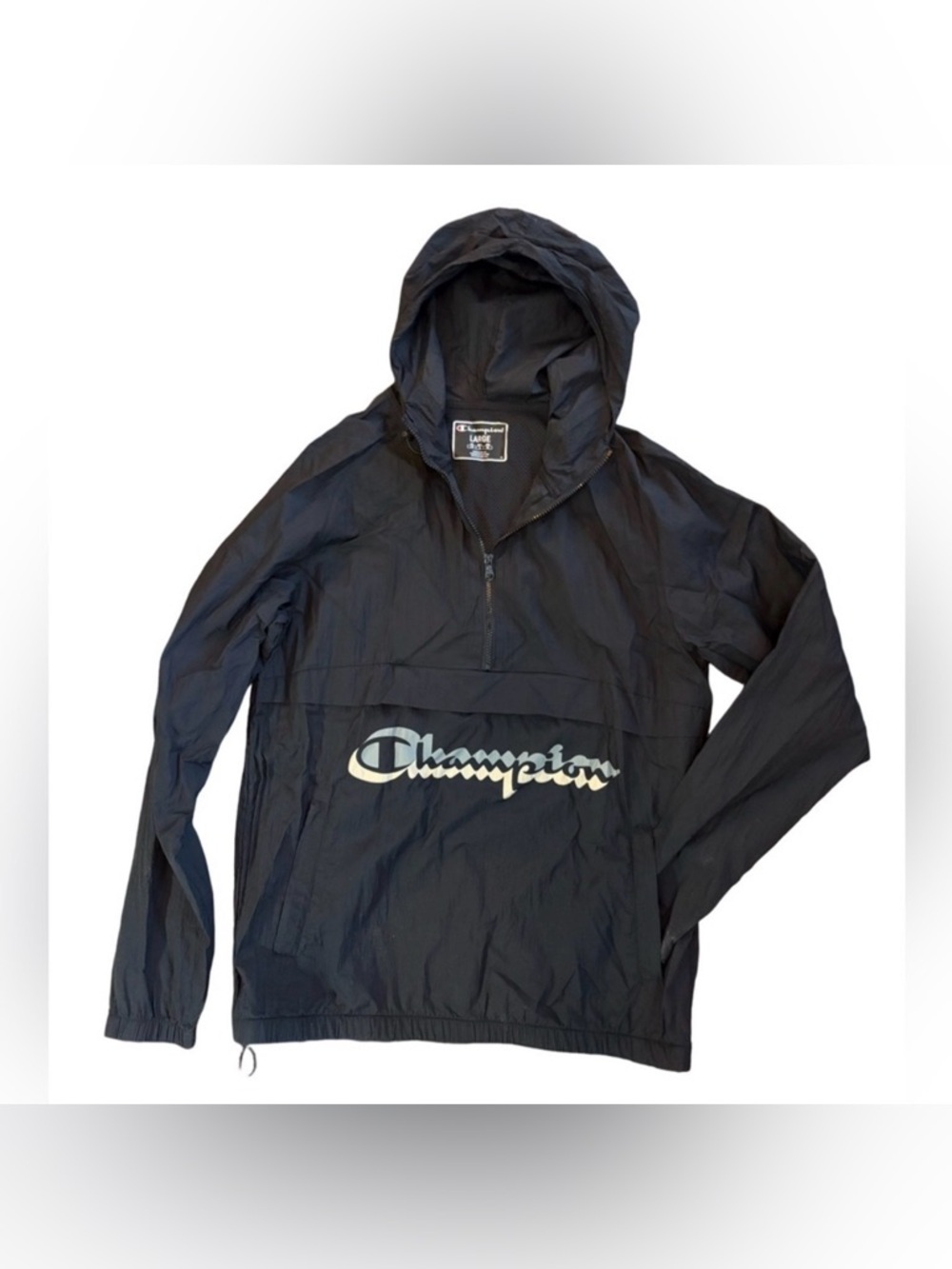 Champion Men's Manorak Anorak Jacket in black Size Large